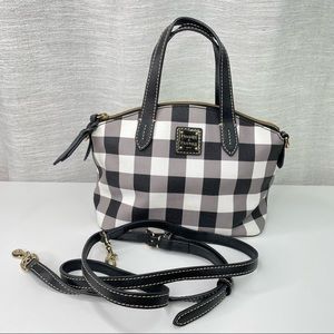 Dooney & Bourke Buffalo Check Ruby Bitsy Small Crossbody Black White Plaid Purse